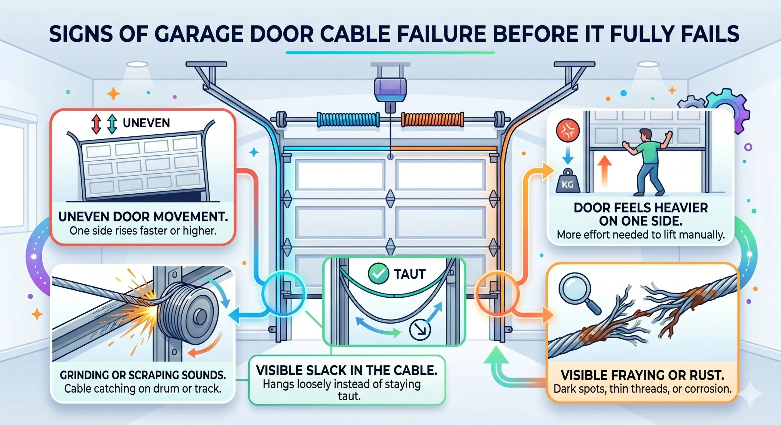 How to Prevent a Garage Door Cable From Coming Off Again