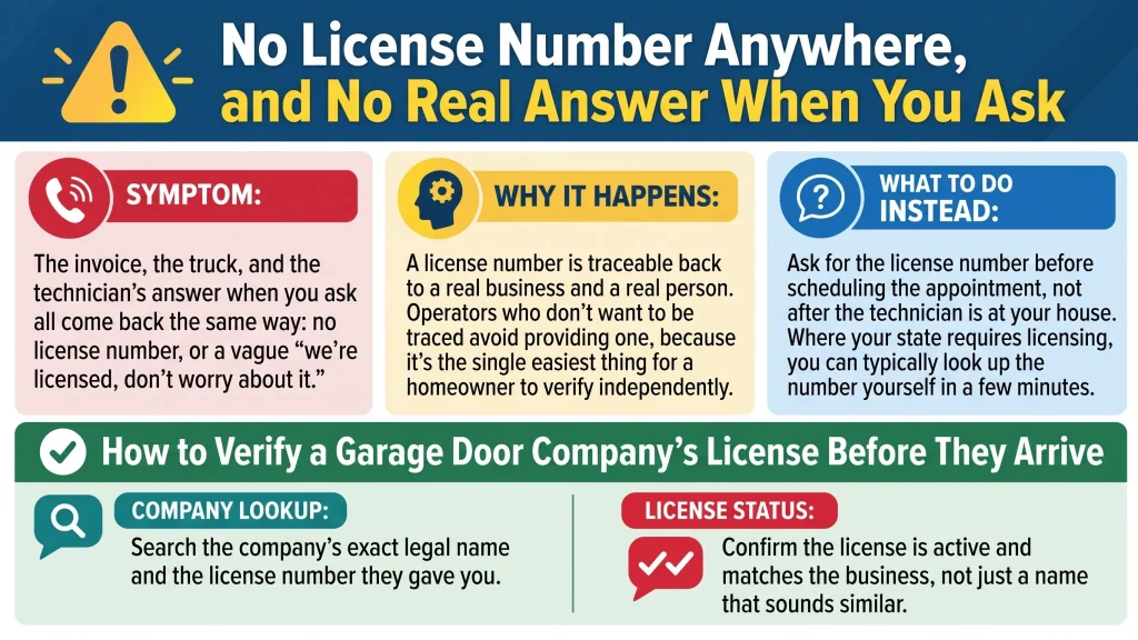No License Number Anywhere, and No Real Answer When You Ask